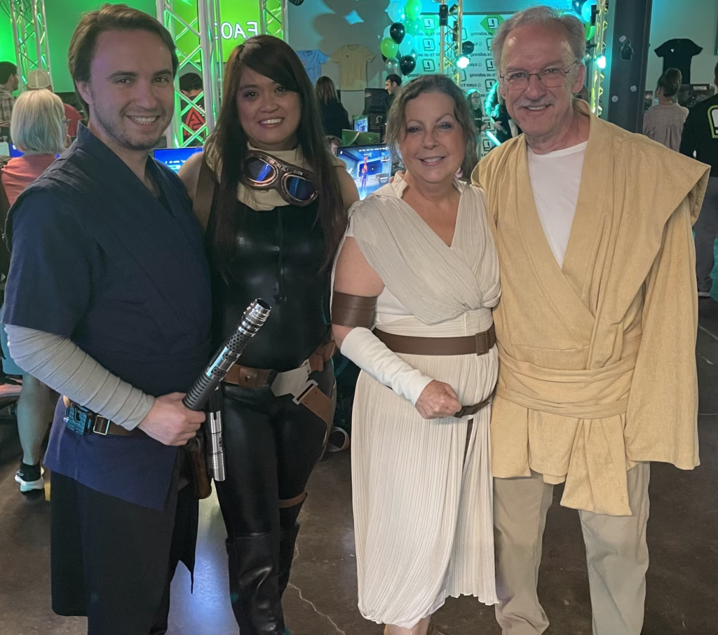 Our family dressed up in Star Wars costumes for May the 4th in The Esports Cave